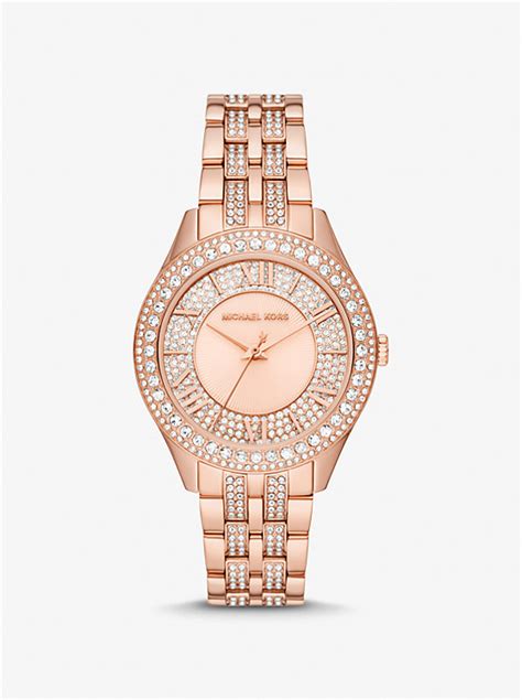 michael kors uhr römische ziffern|Armbanduhr Harlowe im Rosé.